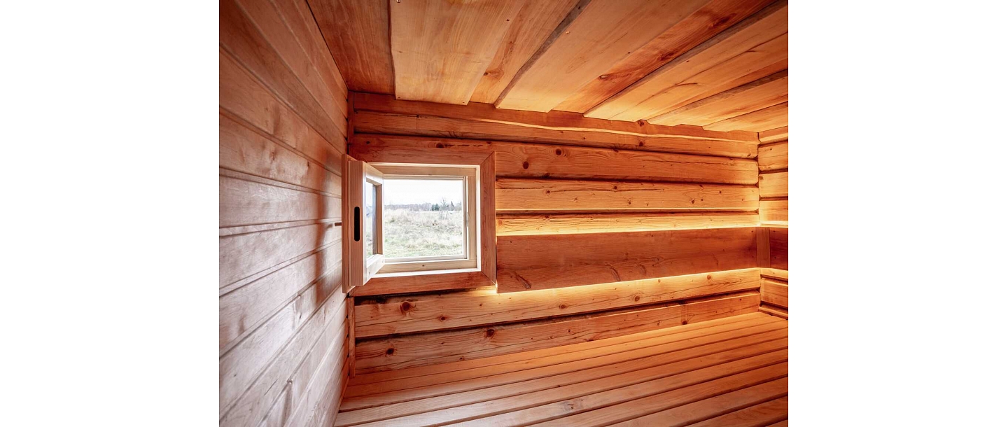 RAG, LTD, inside the sauna